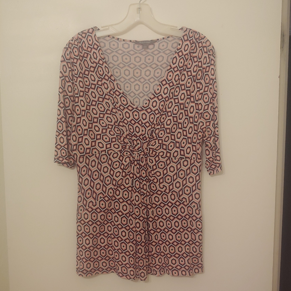 Daisy Fuentes 3/4 Sleeves Vneck Top